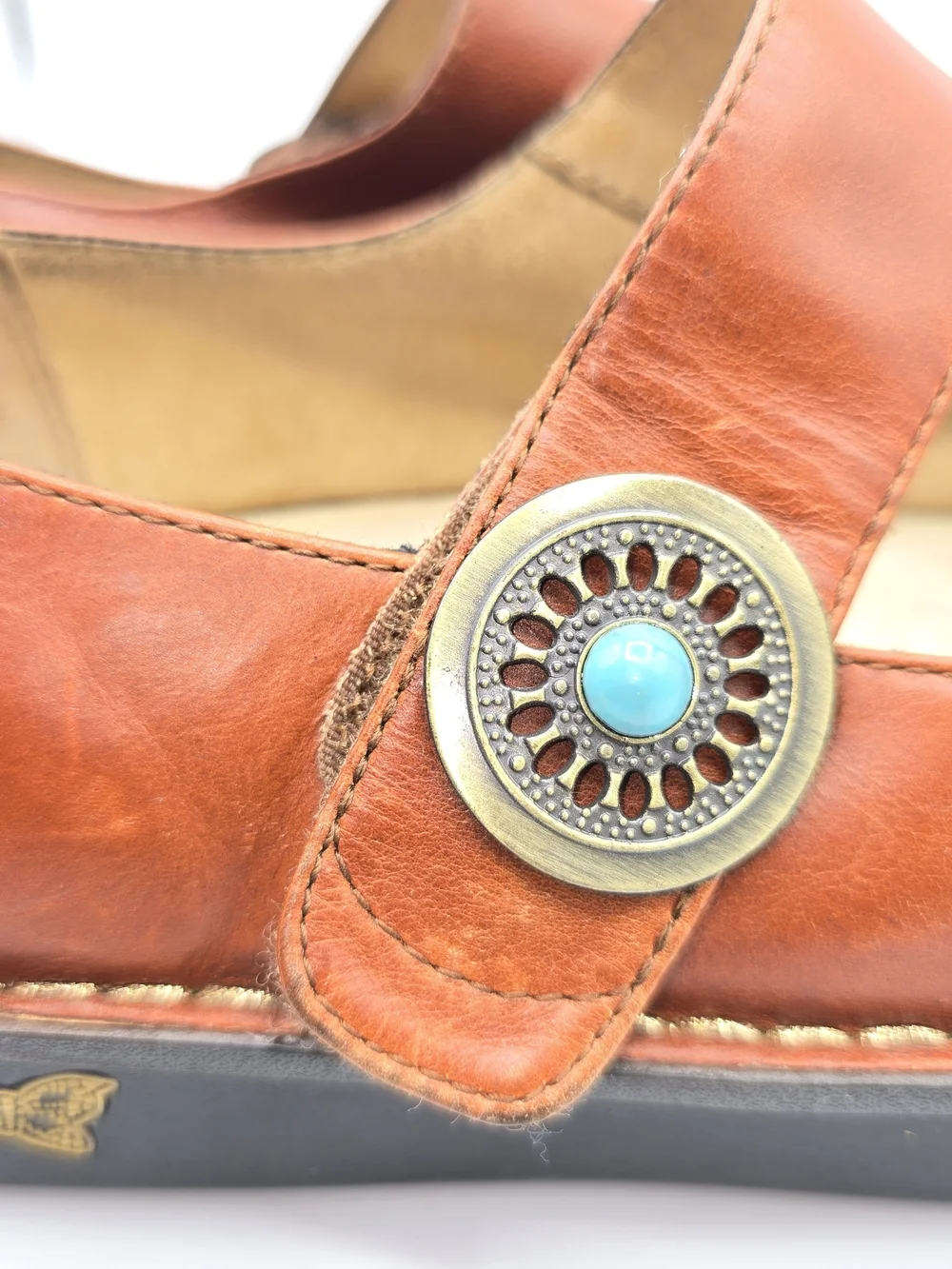 Mary Jane Shoes in Brown Leather Slip On Nursing All Day Wear Healthcare Work